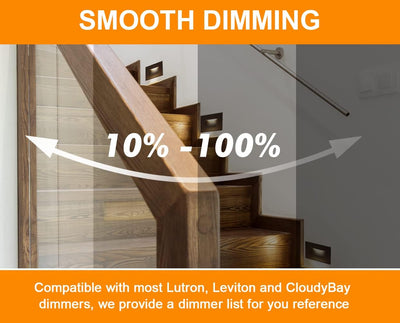 LED Step/Stair Light, 120V 3W 50lm, 3000K Warm White, Black, 3 PCs