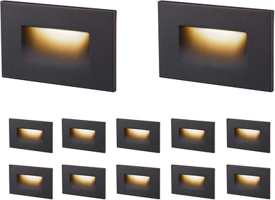 LED Step/Stair Light, 120V 3W 100lm, 3CCT, Dimmable, ORB Finish, 12 PCs