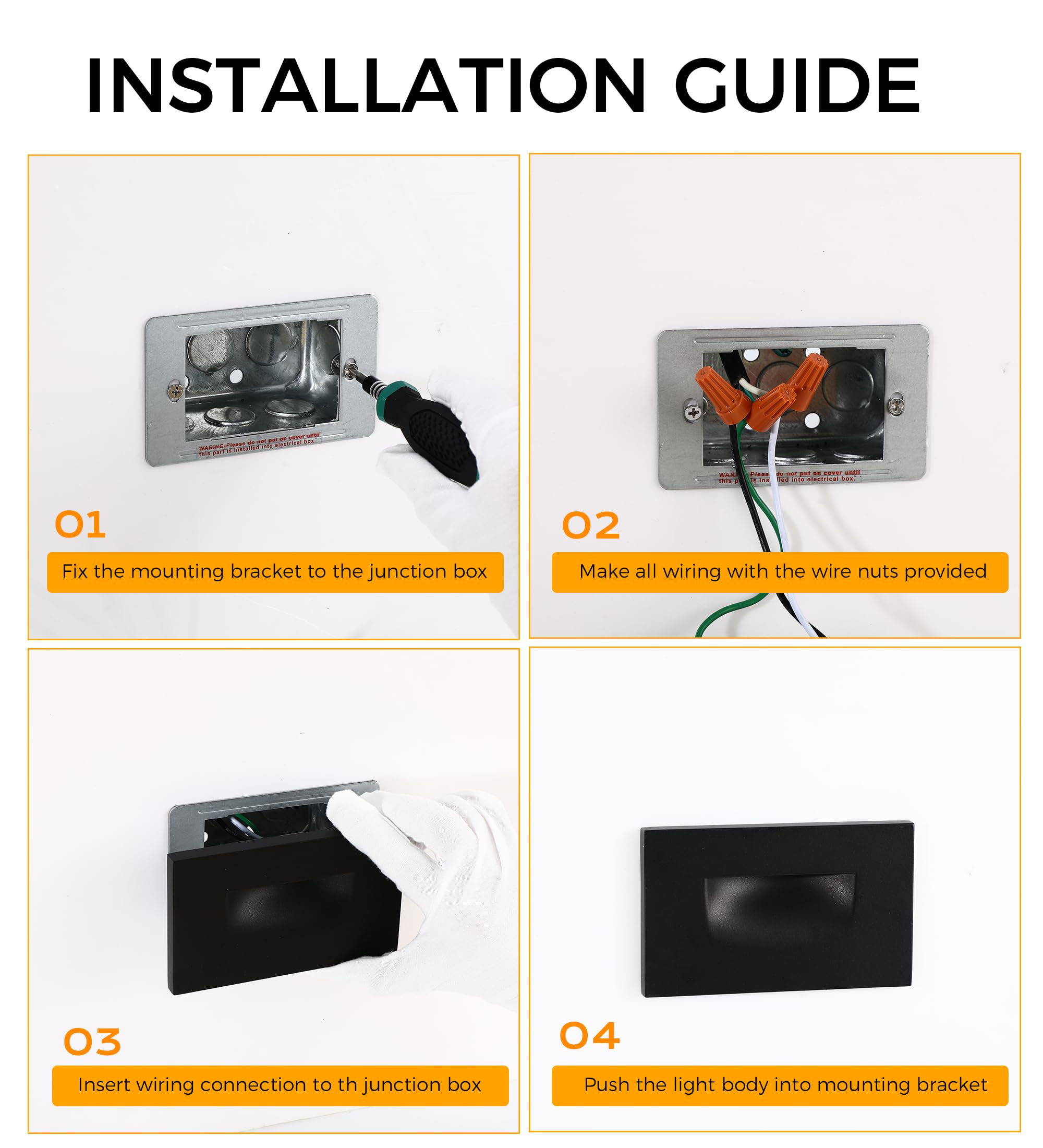 Faceplate dimensions and cutout size for the oil-rubbed-bronze recessed step light