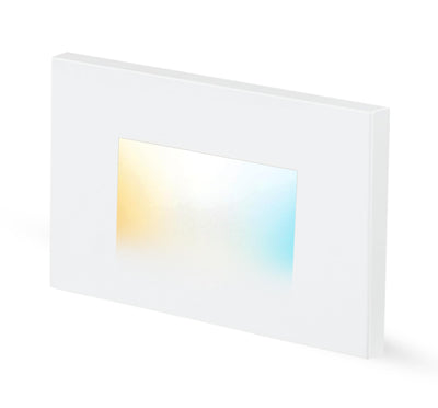 Cloudy Bay white recessed LED step light, white background