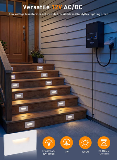 12V transformer wiring topology with waterproof connectors and 60W-300W sizing