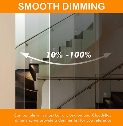 LED Step/Stair Light, V-Mount, 120 3W, 100lm, 5 CCT, White,  6 PCs