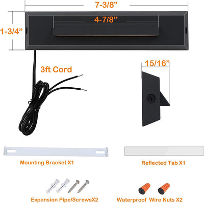Low Voltage LED Landscape Cutoff Stair Riser Light, 2.5W 12V, 3CCT, Black, 12 PCs