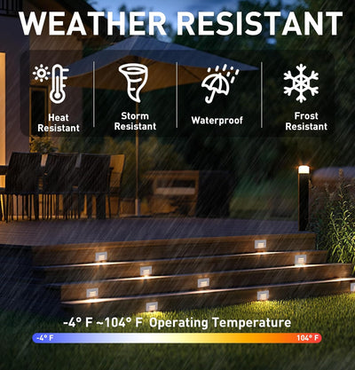 Low Voltage LED Step Light with Horizontal Louvered Faceplate, 5CCT 12V 4W, White, 6 PCs