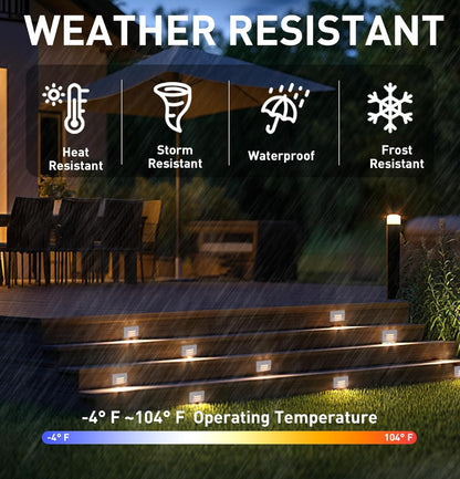 Low Voltage LED Step Light with Horizontal Louvered Faceplate, 5CCT 12V 4W, White, 6 PCs