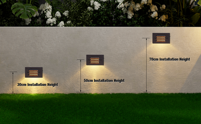 Low Voltage LED Step Light with Horizontal Louvered Faceplate, 5CCT 12V 4W, Black, 6 PCs