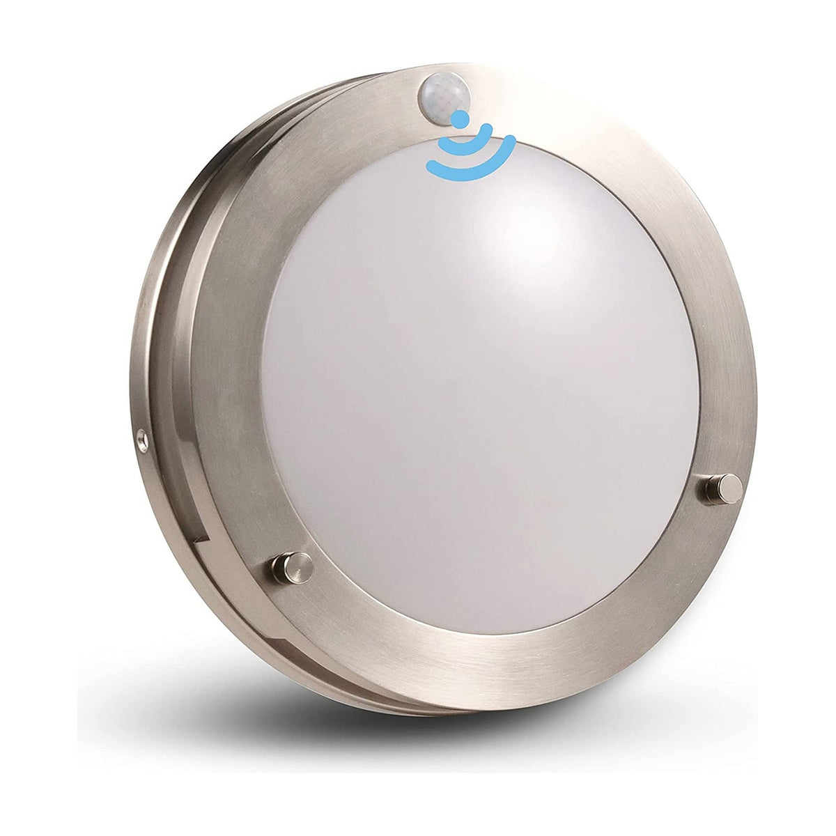 Cloudy Bay 10 inch motion sensor LED flush mount ceiling light in brushed nickel - 5CCT selectable, indoor and outdoor use