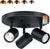 5CCT 3 Light Directional Ceiling Spotlight,Dimmable LED Track Light Heads,CRI90+,1800Lm for Hallway Kitchen Art, Black