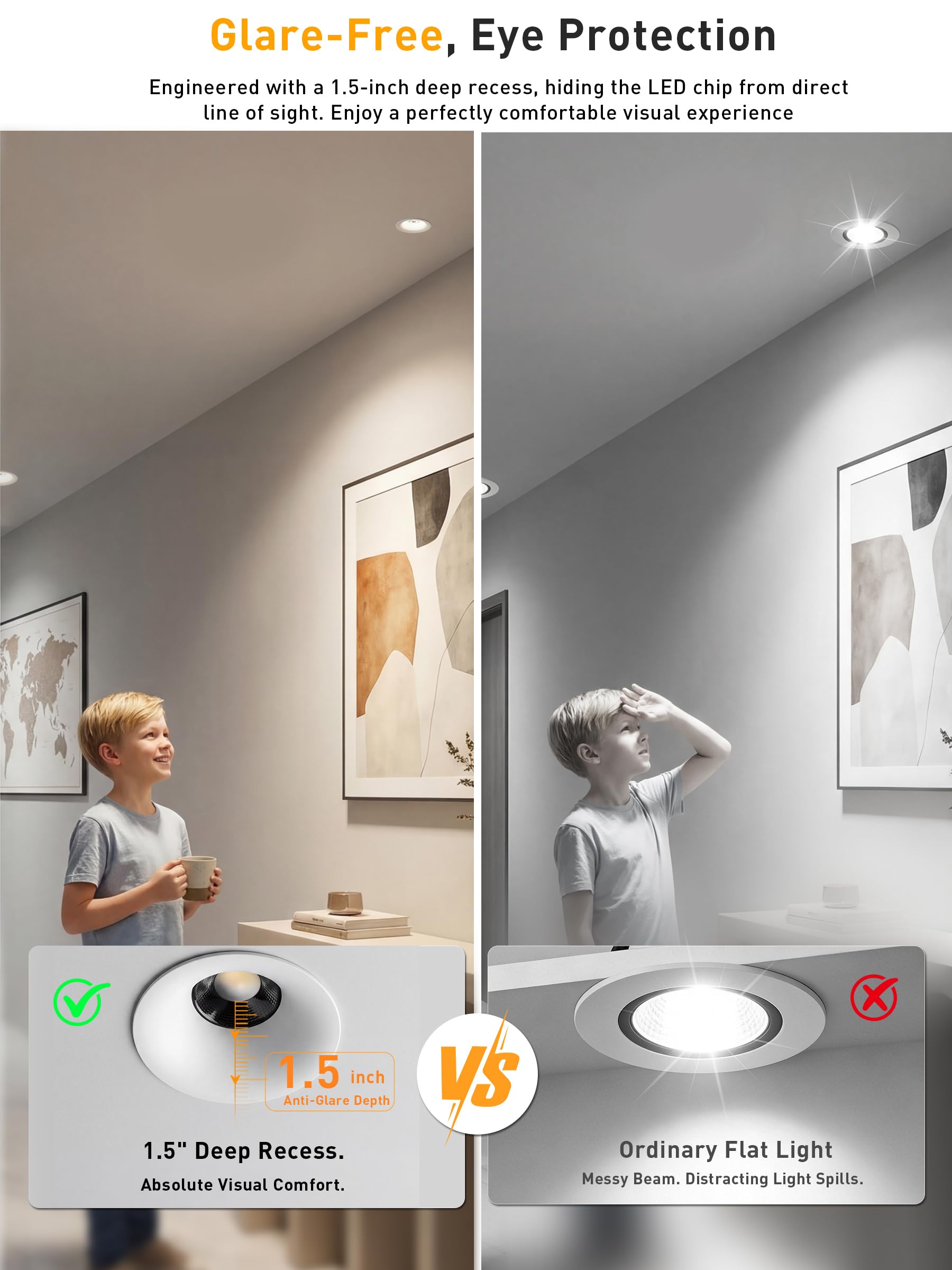 Five color temperatures compared: 2700K to 5000K lit circles