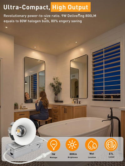 Trimless install steps: cut opening, insert fixture, mud and level flush