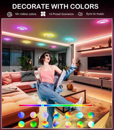 Smart LED Recessed Ceiling Light, Canless Baffle Trim Wafer Downlight