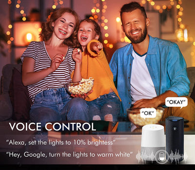 Smart WiFi LED Recessed Lights, 6 inch Gimbal, RGBCW Color Changing, White, 4 PCs