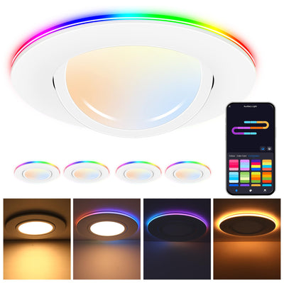 Cloudy Bay 4-pack of 6-inch gimbal smart recessed downlights, white background