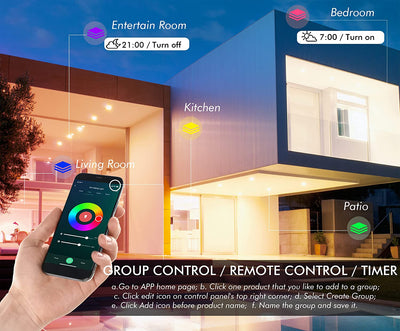 Smart Ultra Thin LED Recessed Light, Wifi, 8 Inch, White, 4 PCs