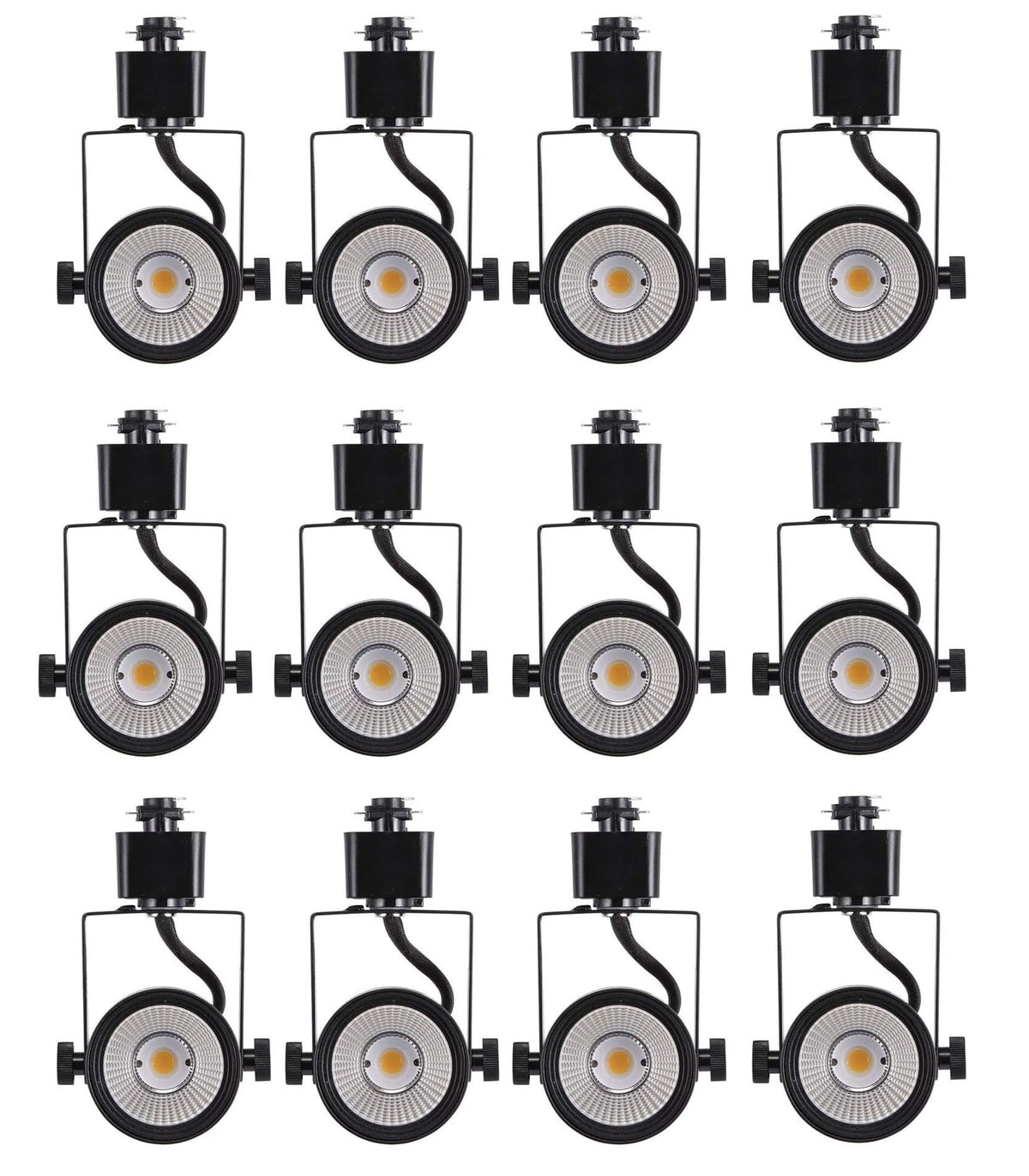 Cloudy Bay 12-pack of black track light heads, white background