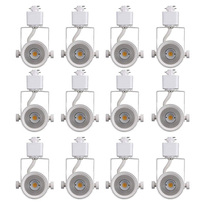 Cloudy Bay 12-pack white LED track light heads in 3x4 grid, silver reflectors on white housing