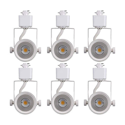 White LED track light heads arranged in a white-background product shot