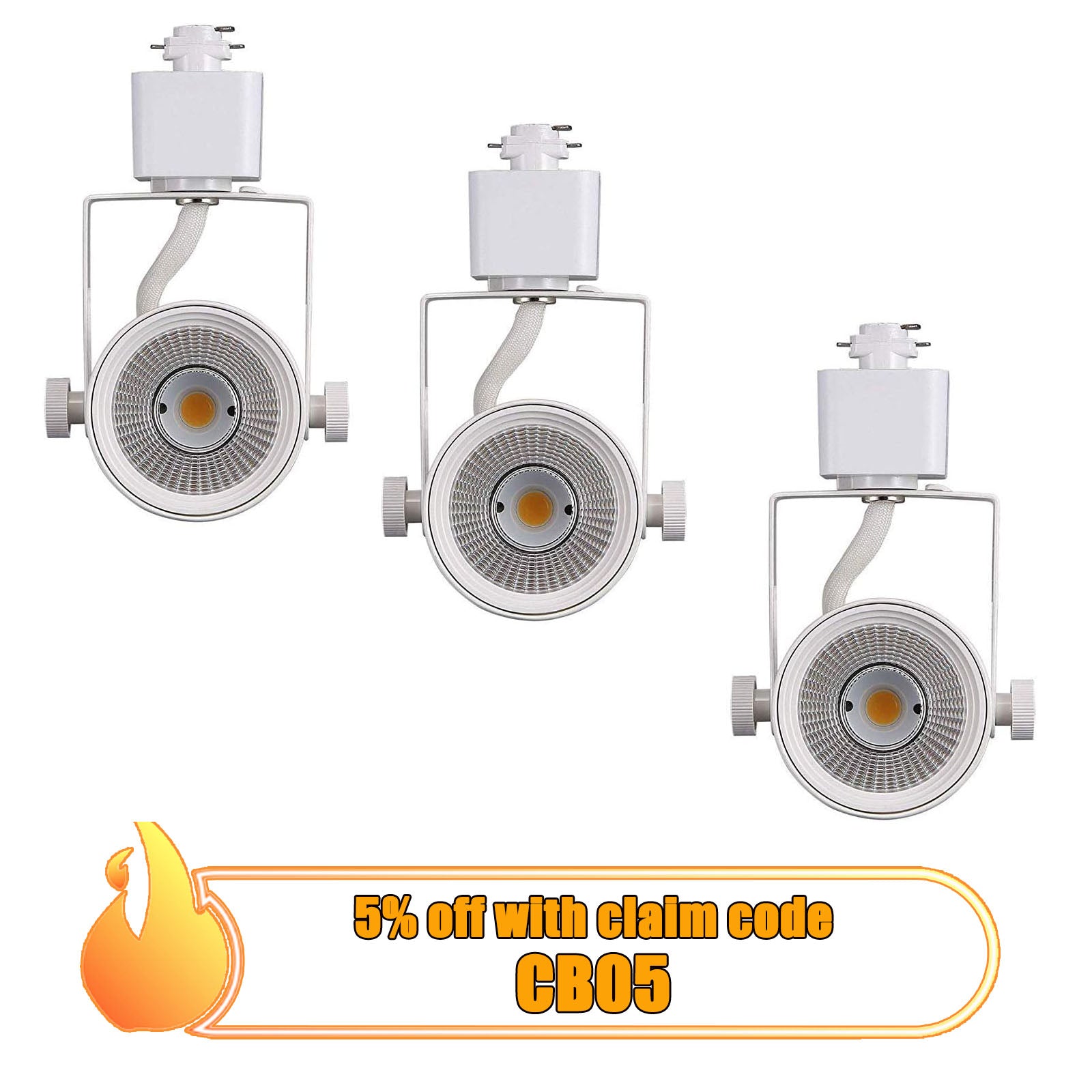 Dimmable LED Track Light Head, Adjustable Tilt Angle Track Lighting Fixture