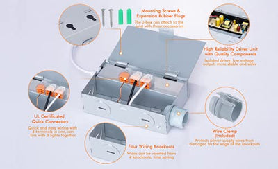 5 Color 6 Inch 15W Swivel LED Gimbal Recessed Light with Junction Box, IC Rated Air Tight Flicker Free,120V CRI90+, 2700K/3000K/3500K/4000K/5000K Temperature Selectable,White, Pack of 4