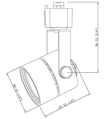 Dimmable LED Track Light Head, Adjustable Tilt Angle Track Lighting Fixture