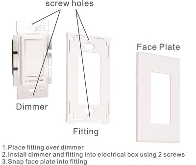 Dimmer Switch for LED Light/CFL/Incandescent, 001, 10 PCs