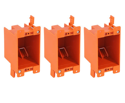 Single Gang Electrical Outlet Box,14 Cubic Inch,Old Work Box,UL Listed, 3 PCs