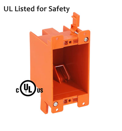 Single Gang Electrical Outlet Box,14 Cubic Inch,Old Work Box,UL Listed, 3 PCs