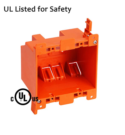 Two Gang Electrical Outlet Box,25 Cubic Inch,Old Work Box,UL Listed, 3 PCs