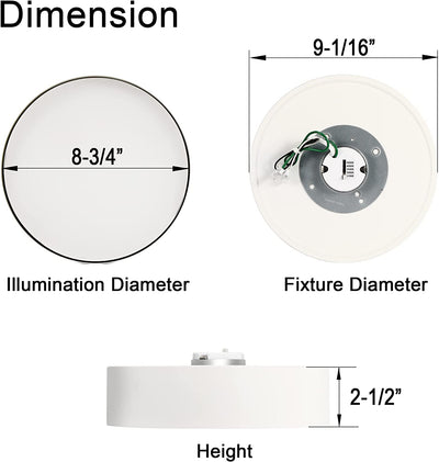 9 inch 5CCT 1200LM LED Flush Mount Ceiling Light Fixture,Sandy White with Gold Inside,2700K/3000K/3500K/4000K/5000K Selectable Selectable,120V 18W CRI90+,Dimmable