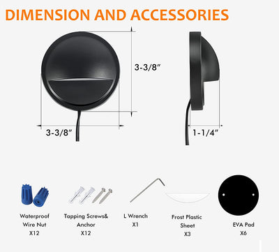 3CCT Low Voltage LED Deck Lights, 3W, 12V-24V AC/DC, 6 PCs