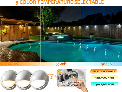 LED Low Voltage Deck & Step Lights, White, 12 PCs