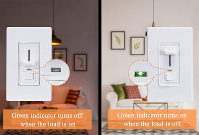 Dimmer Switch with Green Indicator for LED Light/CFL/Incandescent, 003, 1 PC
