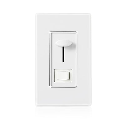 Cloudy Bay white in-wall slide dimmer switch with rocker for LED, CFL and incandescent