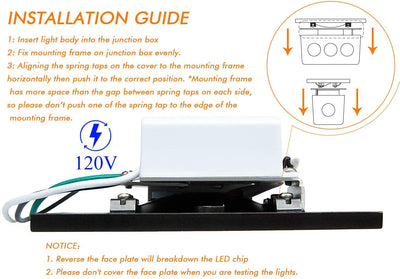 LED Step/Stair Light, 120V 3W 50lm, 3000K Warm White,  Oil-Rubbed Bronze, 3 PCs