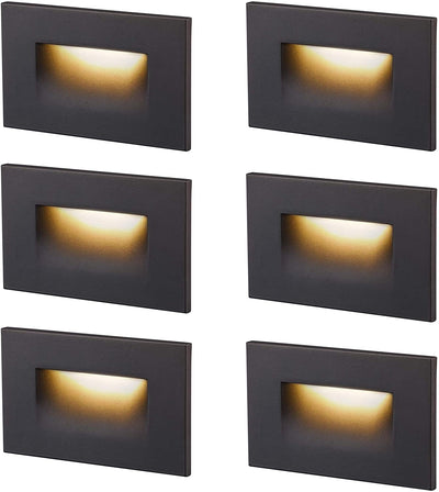 LED Step/Stair Light, 120V 3W 100lm, 3CCT, Dimmable, ORB Finish, 6 PCs