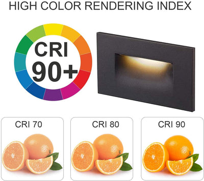 Low Voltage LED Step/Stair Light, 12V 3W, 55lm, 3CCT, ORB, 6 PCs