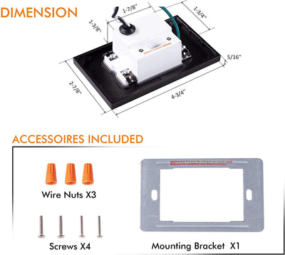 LED Step/Stair Light, 120V 3W 100lm, 3CCT, Dimmable, ORB Finish, 6 PCs