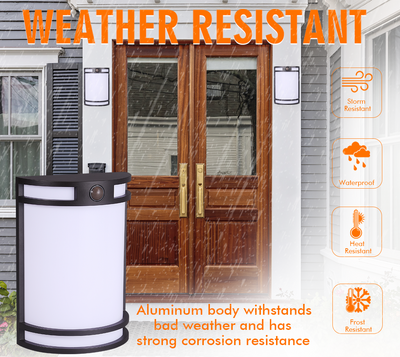 Indoor Outdoor Motion Sensor LED Wall Light, 120V 15W 1000LM Wall Sconce, 3000K/4000K/5000K Selectable 3CCT, Wet Location, Oil Rubbed Bronze