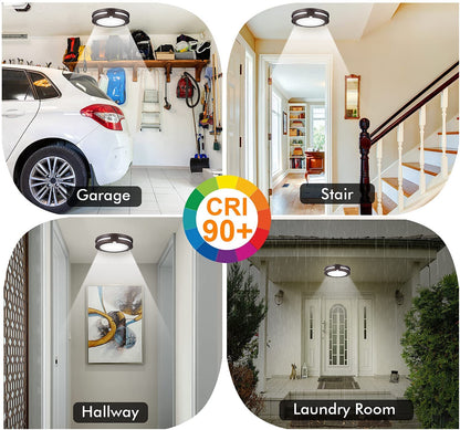LED Flush Mount Motion Sensor Ceiling Light, 10 Inch, 20W 1200lm 5CCT, CRI90+, ORB