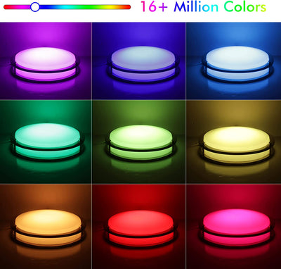 12 Inch LED Smart Flush Mount Ceiling Light, 20W 1200lm, RGBCCT, ORB