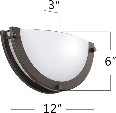 12 inch Wall Lamp,CRI90+15W 3000K/4000K/5000K Color Temperature Adjustable Dimmable Wall Sconce,LED Half Moon Wall Fixture, Oil Rubbed Bronze