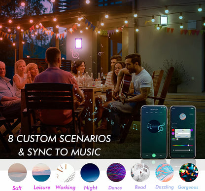 Indoor & Outdoor Smart WiFi LED Wall Sconce, RGBCW Color Changing Porch Light, Compatible with Alexa and Google Home Assistant,No Hub Required, 15W 2700K-6500K, CRI 90+, 850LM