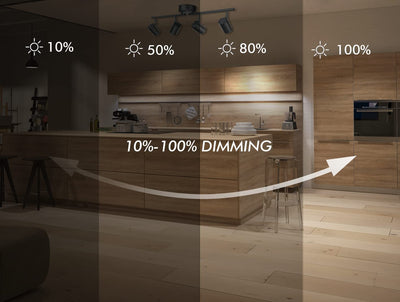 30W 4-Head LED Dimmable Track Light Kit,3000K/4000K/5000K Selectable 2400lm CRI90,Flexibly Rotatable Light Head for Accent Decorative Lighting,Black