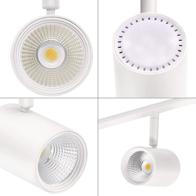 30W 4-Head LED Dimmable Track Lighting Kit, 3000K/4000K/5000K Selectable 2400lm CRI90, Flexibly Rotatable Light Head for Accent Decorative Lighting,White