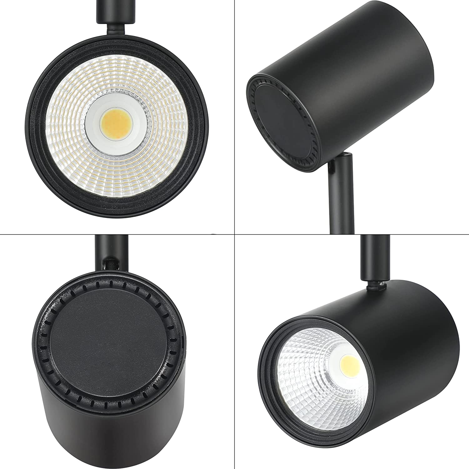 40W 6-Head LED Dimmable Track Light Kit,3000K/4000K/5000K Selectable 3000lm CRI90,Flexibly Rotatable Light Head for Accent Decorative Lighting,Black