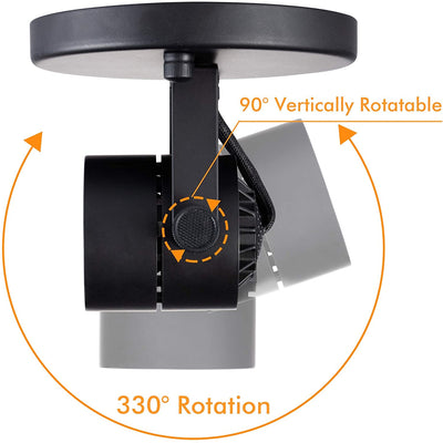 LED Flush Mount Ceiling Spot Light, 3000K 8W 500lm, Black