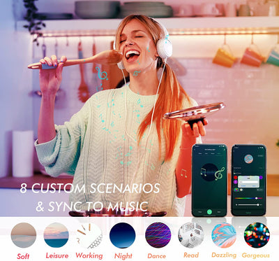 Smart WiFi LED Recessed Lights, 4 inch Gimbal, RGBCW Color Changing, White, 4 PCs