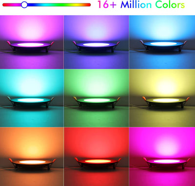 [6 Pack] 4inch Smart Wifi LED Recessed Lights,RGB Color Changing Recessed Lighting,Compatible with Alexa and Google Home Assistant,10W 2700K-6500K,CRI90+ WET Location,Oil Rubbed Bronze
