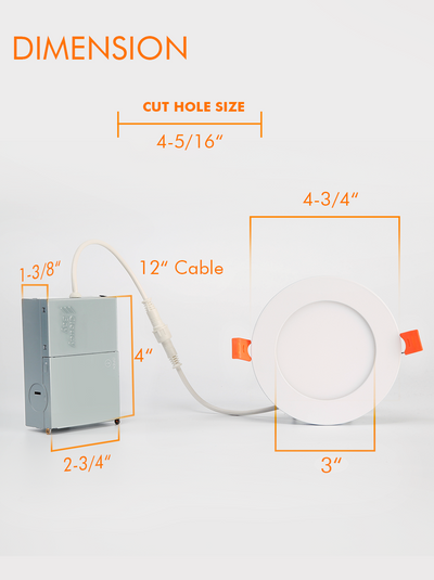 Smart Ultra Thin LED Recessed Light with Junction Box, WiFi, 4 Inch, White, 6 PCs