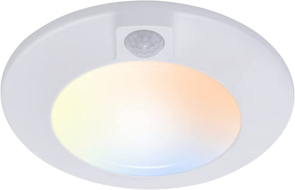Motion Sensor Ceiling Light, 5CCT, 120V CRI90 10W,6.5 inch 2700K/3000K/3500K/4000K/5000K Selectable LED Flush Mount Fixture For Garage,Walk-in Closet,Attic,Pantry Wet location
